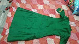 Stunning Green Ethnic Gown with Gold Embroidery