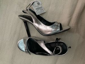 ZARA Silver Slingback Heels