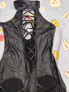 Black Strappy Punk Elastaine Jumpsuit