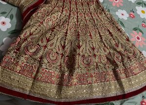 Royal Gold Embroidered Lehenga Saree in Red