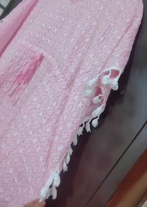 Light Pink Chikan Stuff Tunic For 38 Bust