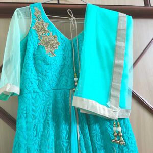 Stunning Teal Ethnic Gown