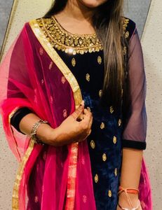 Elegant Velvet Kurta Set