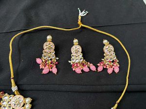 Stunning Pink &amp; Gold Necklace Set