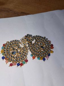 Vibrant Kundan Stud Earrings