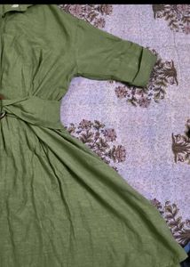 Chic Green Shirt Dress with Belt