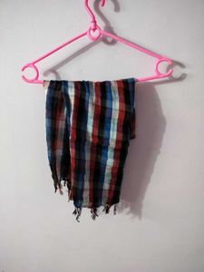 Unisex Plaid Scarf with Fringes