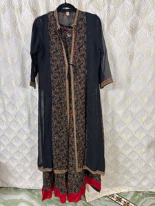 Elegant Black Floral Kurta Set