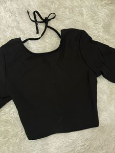 H&M Stylish Black Crop Top