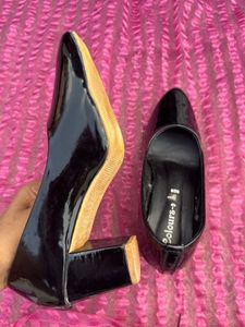 Glossy Black Heels