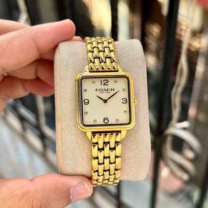Coach New York Gold Square Dial WatchCass Quartz C
