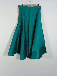 Green Embroidered Ethnic Long Skirt (Women)
