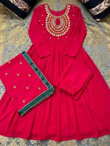 Vibrant Pink Embroidered Kurta Set