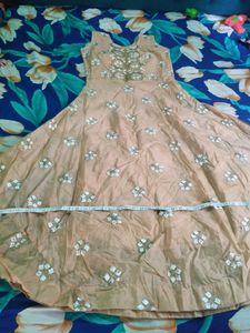 beige long gown