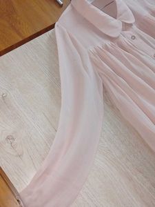 Pale Pink Button-Up Blouse
