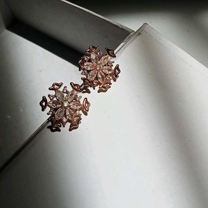Elegant Rose Gold Flower Earrings