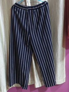 Navy and White Striped Palazzo Pants