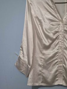 Elegant Ruched Satin Blouse
