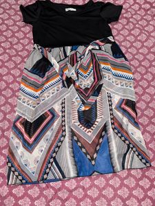 Boho Geometric Print Midi Dress