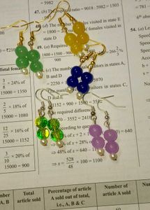 5 Colorful Beaded Drop Earrings