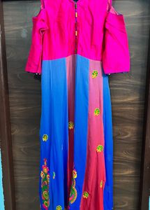 Beautiful Pink &amp; Blue Ethnic Gown