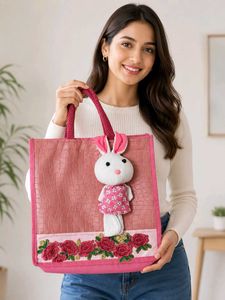 Cute Pink Bunny Tote Bag