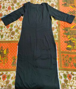 Elegant Black Kurta with Colorful Accents