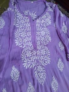 Lavender Chikankari Kurta