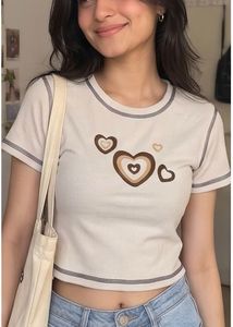 Cute Heart Graphic Crop Top