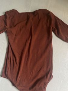 combo of two Brown and beige Long Sleeve Bodysuit