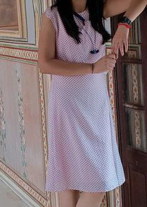 Pink Patterned Short Dress