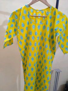 Very Beautiful Yellow Kurti Plazo Set