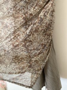 Olive Print Pleated Skirt