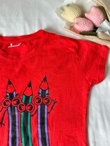Red Slim Fit Graphic Tee ❤️