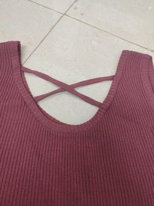 Ribbed Tank Top with Criss-Cross Back