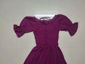 Purple Ruffle Sleeve Maxi Dress