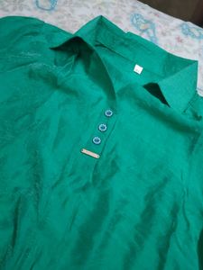 Emerald Green Collared Top