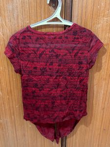 Red Floral Print T-shirt