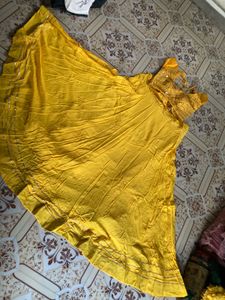 New Fresh Yellow Embroidered Lehenga Choli Set