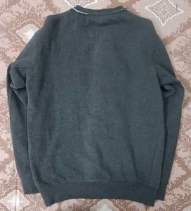 Roadster Charcoal Grey Solid Sweatshirt