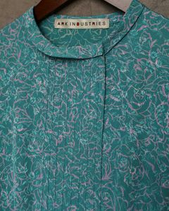 Retro Teal Floral Dress