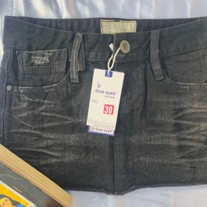 Mini Denim Skirt /Goth