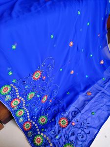 New Without Tag Embroidered Saree