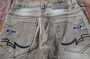 Light Beige faded jeans for kids