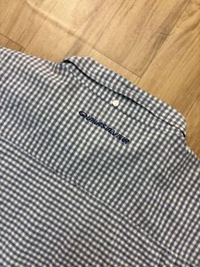quick silver Men's Blue Gingham Short Sleeve Shirt