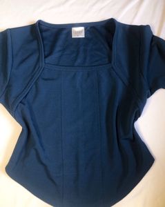 Stylish Blue Square Neck Top