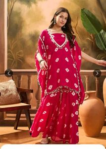 Elegant Navy Bandhani Kurta Set