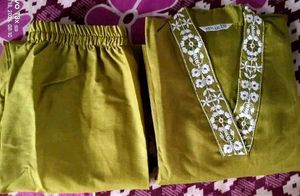 Embroidered Kurta And Bottom Set