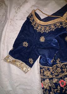 Embroidered Navy Blue Lehenga Choli