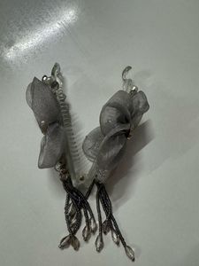 Grey Floral Hair Clip